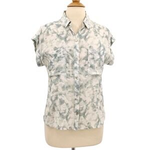 Anthropologie Cloth & Stone Tie Dye Shirt Petite Small Short Sleeve Button Up